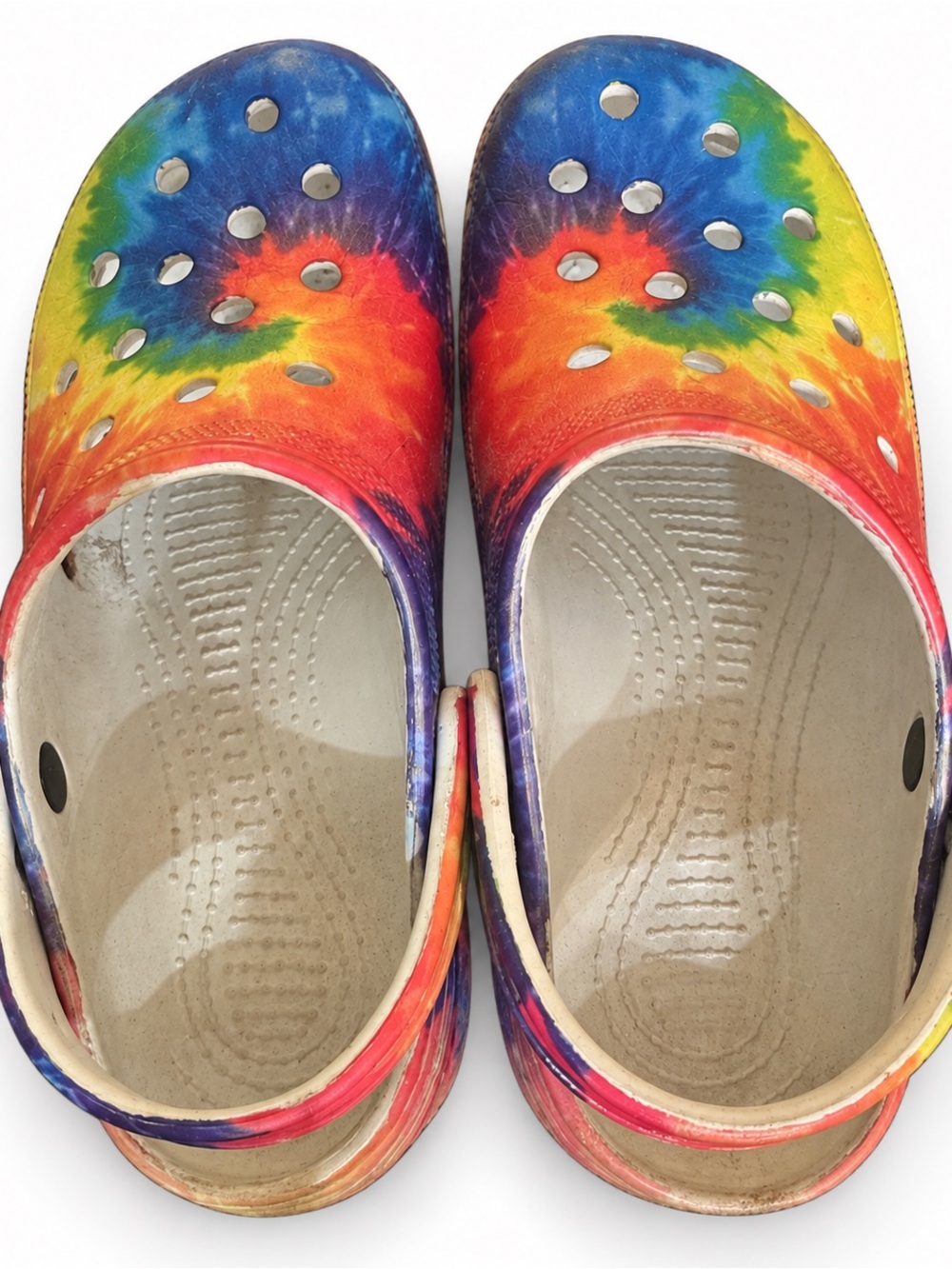 Women’s Tie-Dye Slip-On Mules with Vent Holes - Multicolor